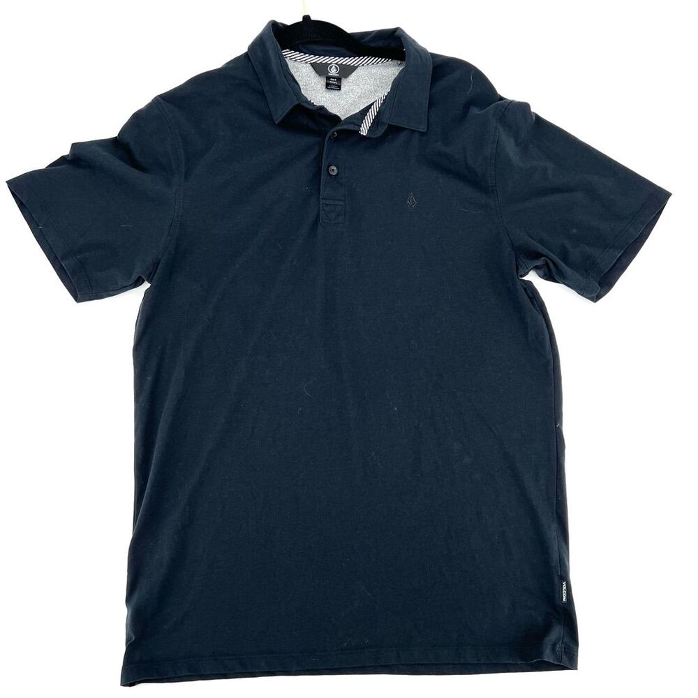 Volcom Men’s Large‎ Black Polo Shirt EUC Classic Preppy Solid